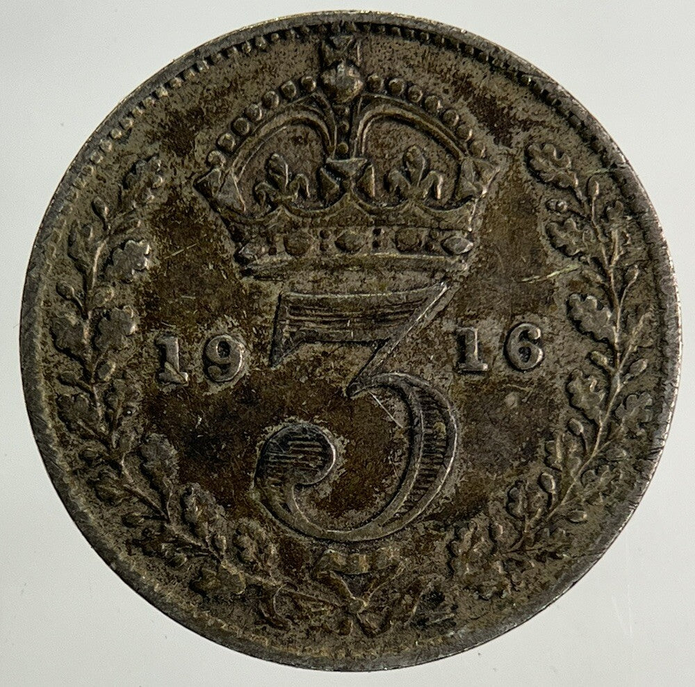 1916 George V Threepence Silver Coin | Fine Collectable Grade