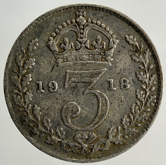 1918 George V Threepence Silver Coin | Fine Collectable Grade
