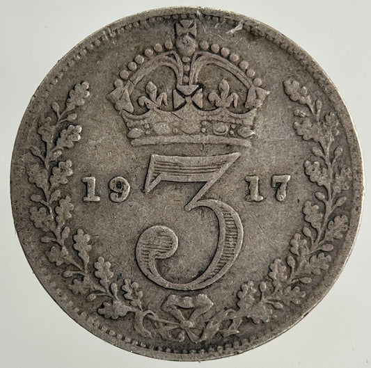1917 George V Threepence Silver Coin | Fine Collectable Grade