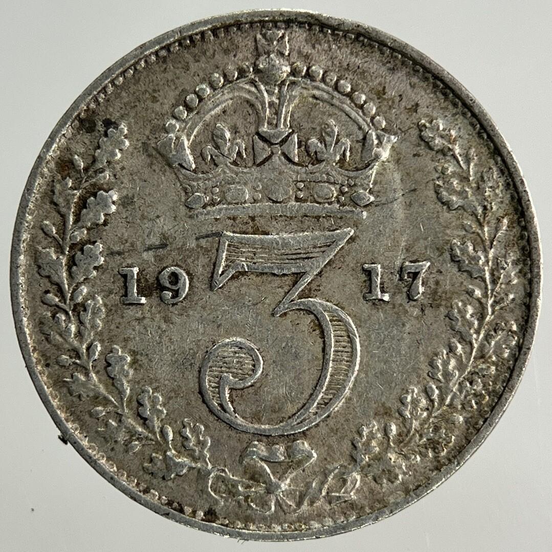 1917 George V Threepence Silver Coin | Fine Collectable Grade