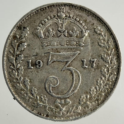 1917 George V Threepence Silver Coin | Fine Collectable Grade