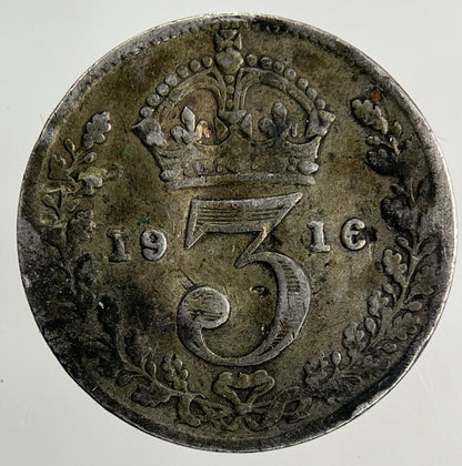 1916 George V Threepence Silver Coin | Fine Collectable Grade