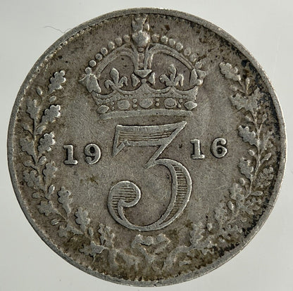 1916 George V Threepence Silver Coin | Fine Collectable Grade