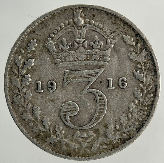 1916 George V Threepence Silver Coin | Fine Collectable Grade