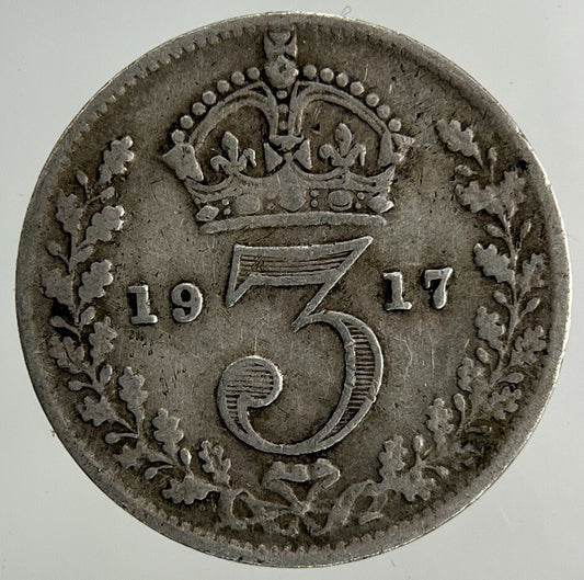 1917 George V Threepence Silver Coin | Fine Collectable Grade