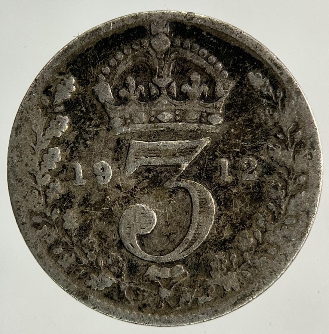 1912 George V Threepence Silver Coin | Fine Collectable Grade