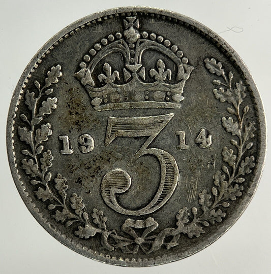 1914 George V Threepence Silver Coin | Fine Collectable Grade