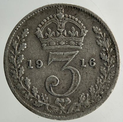 1916 George V Threepence Silver Coin | Fine Collectable Grade