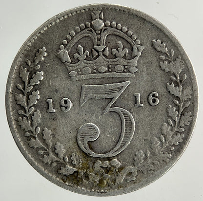 1916 George V Threepence Silver Coin | Fine Collectable Grade