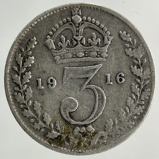 1916 George V Threepence Silver Coin | Fine Collectable Grade
