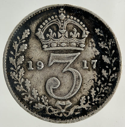 1917 George V Threepence Silver Coin | Fine Collectable Grade
