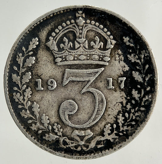 1917 George V Threepence Silver Coin | Fine Collectable Grade