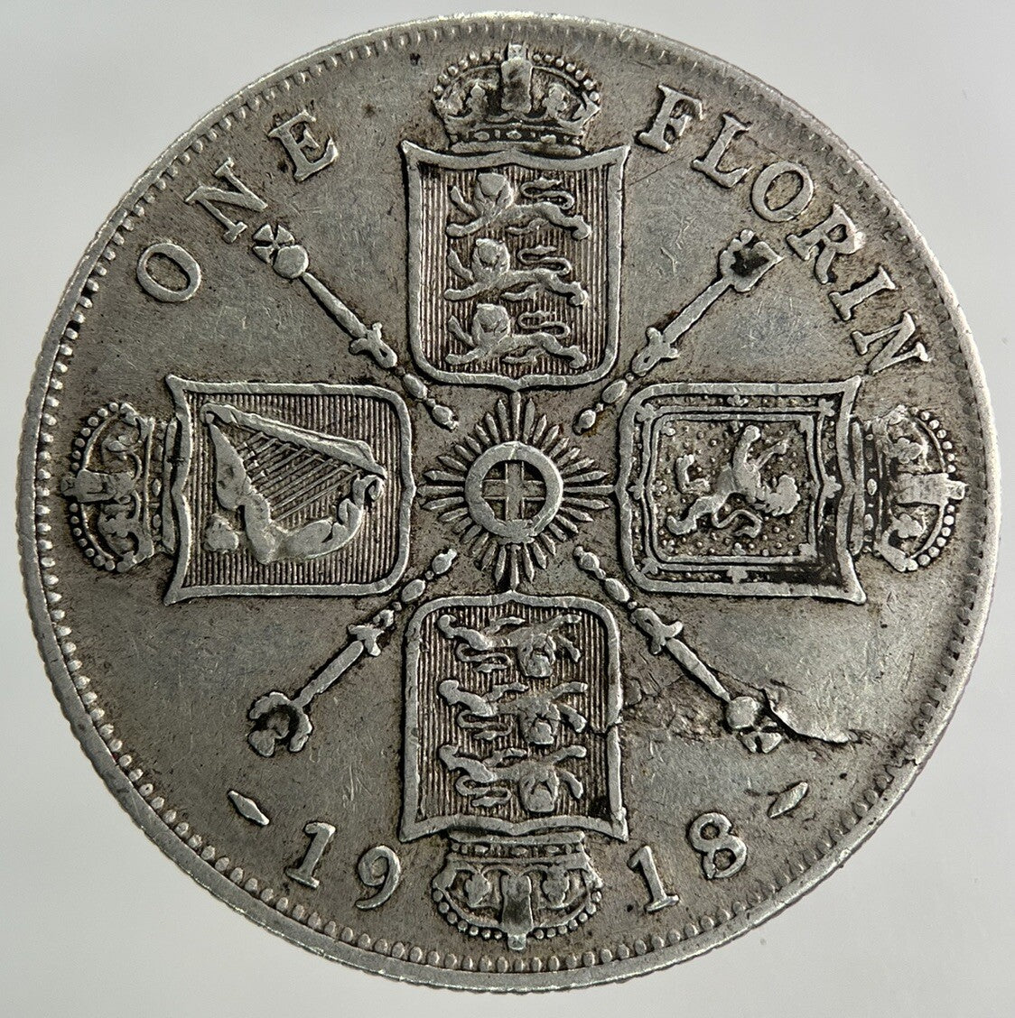1918 George V Florin Silver Coin | Very High Grade