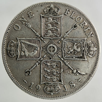 1918 George V Florin Silver Coin | Very High Grade