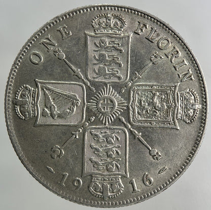1916 George V Florin Silver Coin | Very High Grade