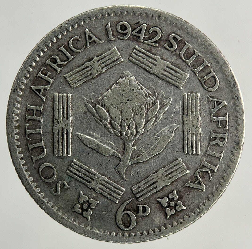 1942 South Africa Sixpence Silver Coin | Fine Collectable Grade