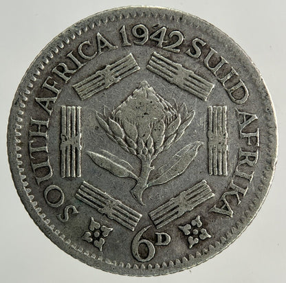 1942 South Africa Sixpence Silver Coin | Fine Collectable Grade