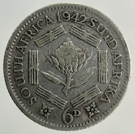 1942 South Africa Sixpence Silver Coin | Fine Collectable Grade