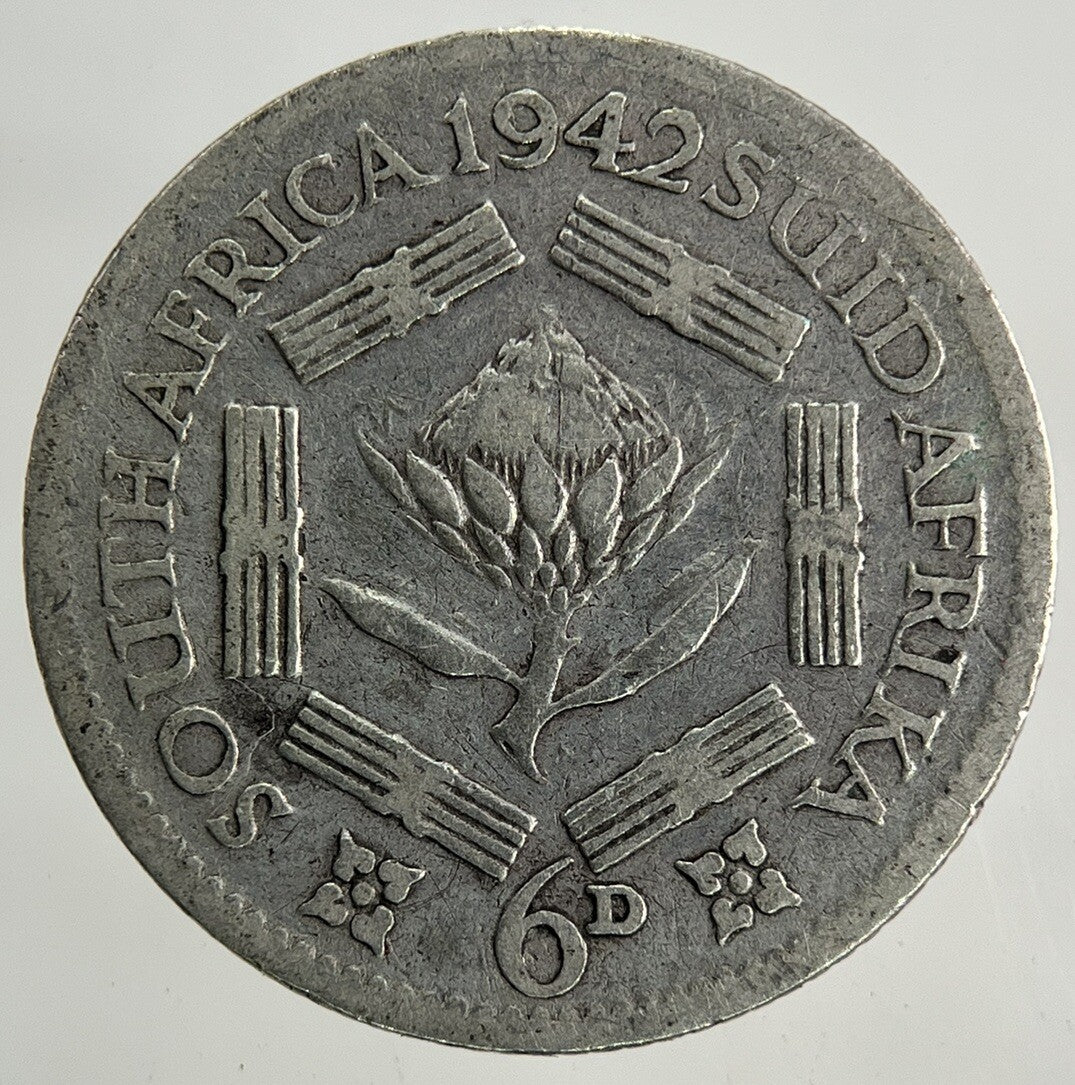 1942 South Africa Sixpence Silver Coin | Fine Collectable Grade