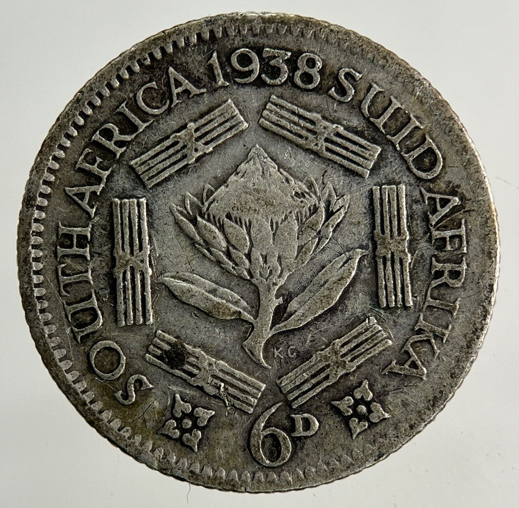 1938 South Africa Sixpence Silver Coin | Fine Collectable Grade