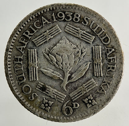 1938 South Africa Sixpence Silver Coin | Fine Collectable Grade