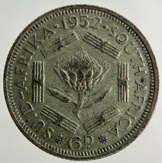 1952 South Africa Sixpence Silver Coin | Fine Collectable Grade
