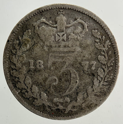 1877 Victoria Threepence Silver Coin | Collectable Grade