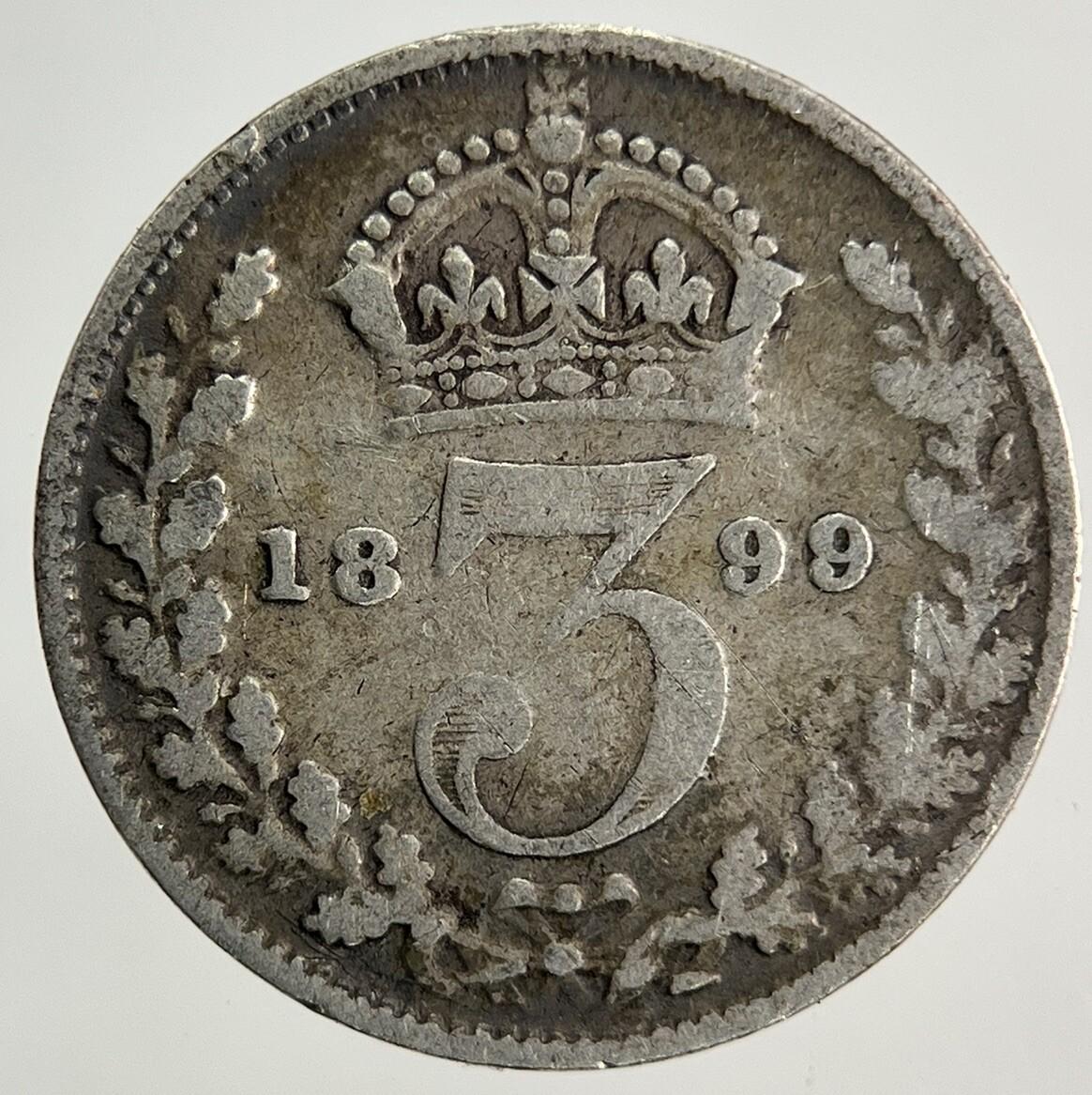 1899 Victoria Threepence Silver Coin | Collectable Grade