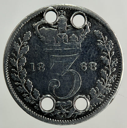 1868 Victoria Threepence Silver Coin | Fine Collectable Grade