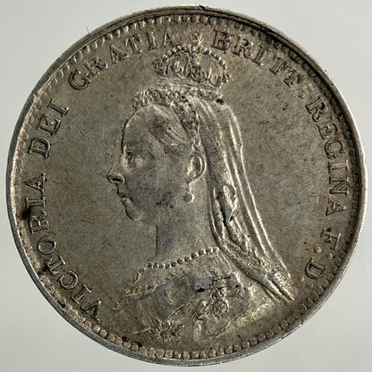 1887 Victoria Threepence Silver Coin | Very Fine Grade