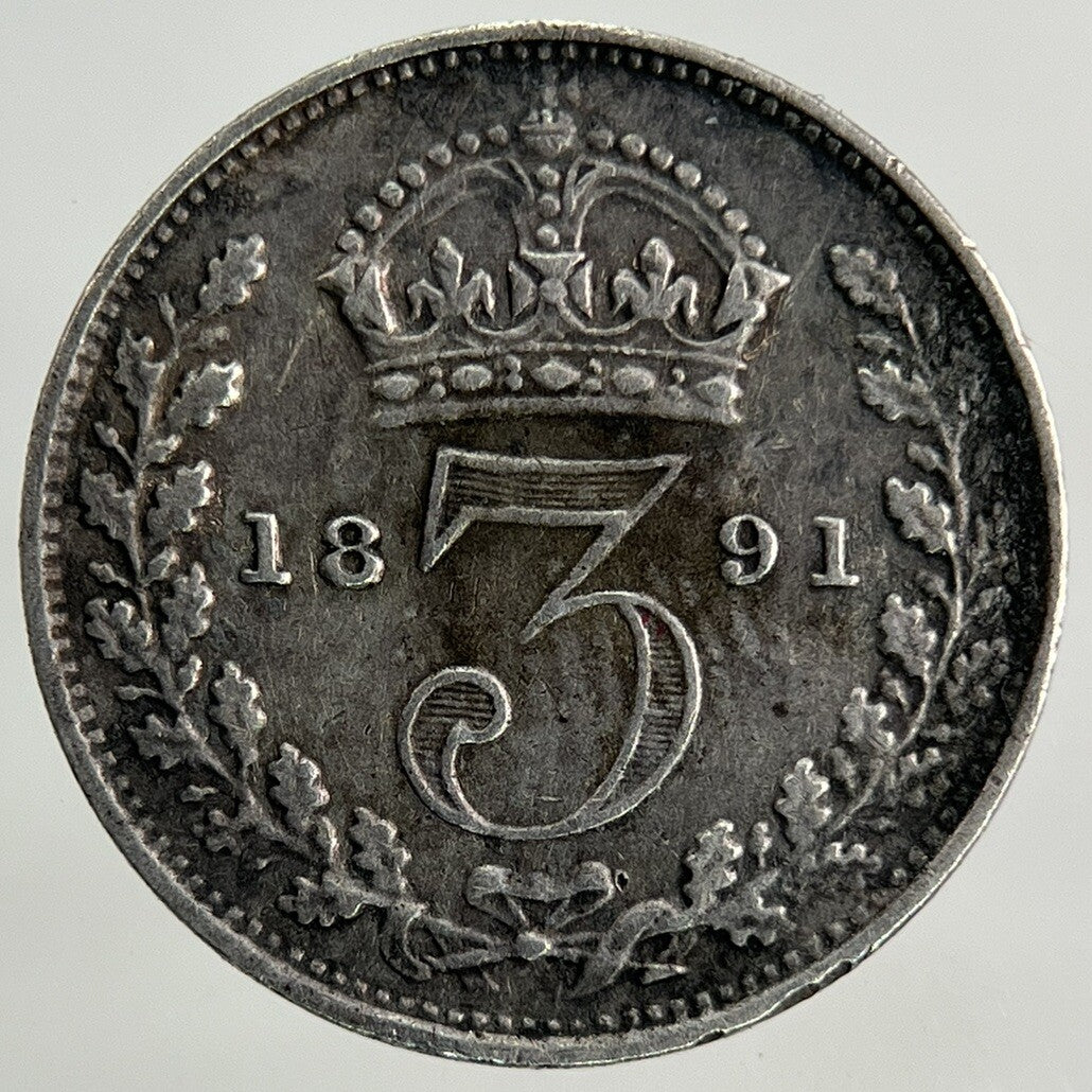 1891 Victoria Threepence Silver Coin | Very High Grade