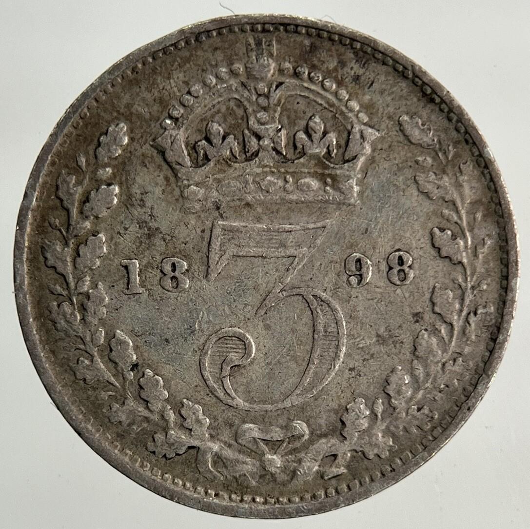 1898 Victoria Threepence Silver Coin | Very High Grade
