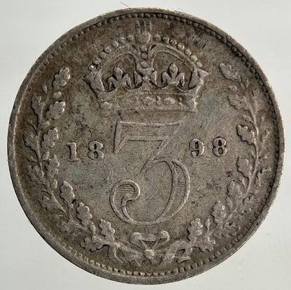 1898 Victoria Threepence Silver Coin | Very High Grade