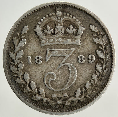 1889 Victoria Threepence Silver Coin | Fine Collectable Grade