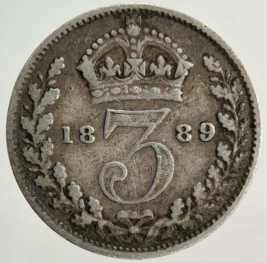 1889 Victoria Threepence Silver Coin | Fine Collectable Grade