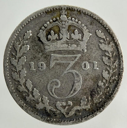 1901 Victoria Threepence Silver Coin | Fine Collectable Grade
