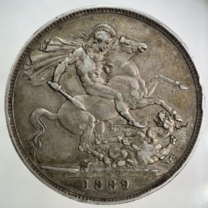 1889 Victoria One Crown Silver Coin | Very High Grade