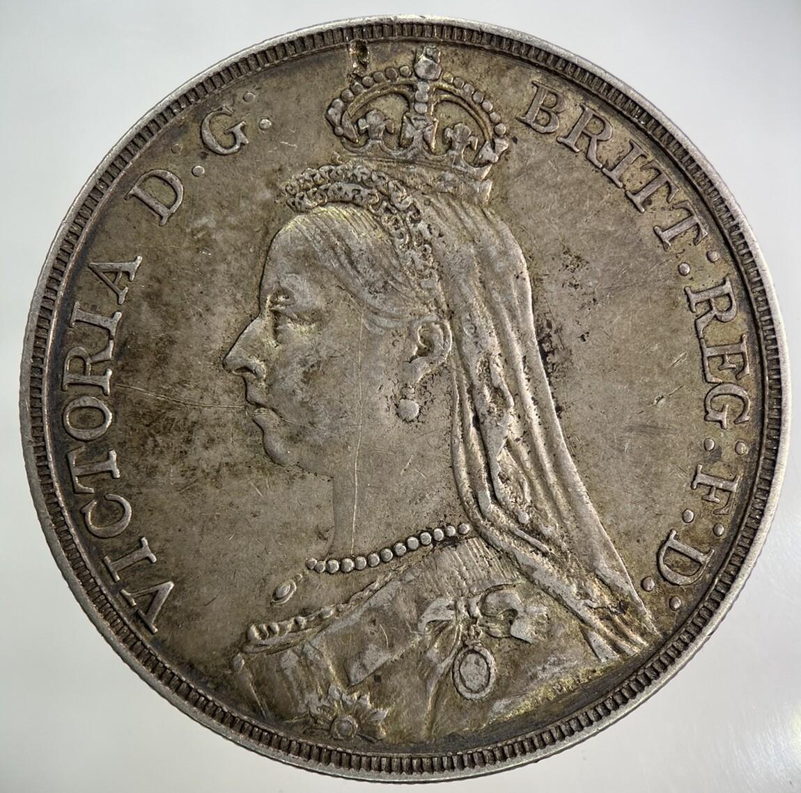 1890 Victoria One Crown Silver Coin | Very High Grade