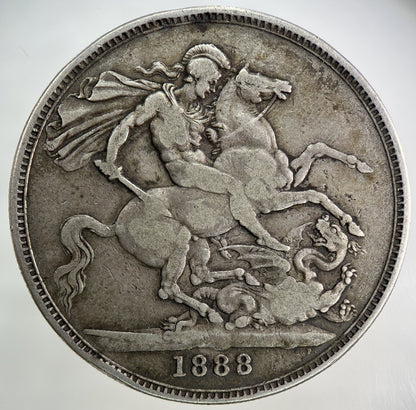 1888 Victoria One Crown Silver Coin | Fine Collectable Grade