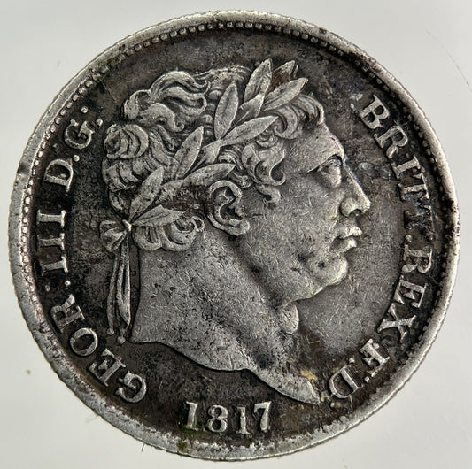 1817 George III 3rd One Shilling Silver Coin | Very High Grade