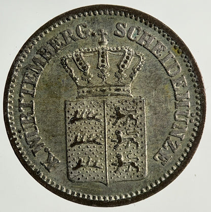1869 Germany German States 1 Kreuzer Silver Coin | Very High Grade