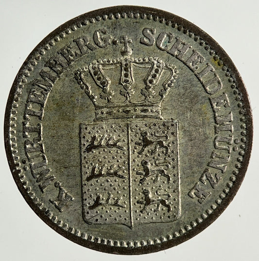 1869 Germany German States 1 Kreuzer Silver Coin | Very High Grade
