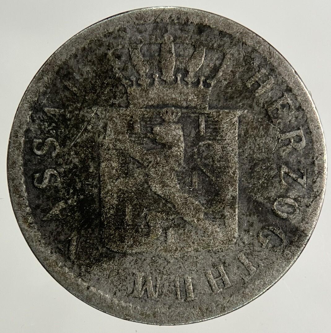 1855 Germany German States 3 Kreuzer Silver Coin | Collectable Grade