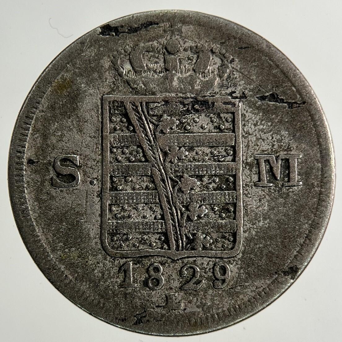 1829 Germany German States 6 Kreuzer Silver Coin | Collectable Grade