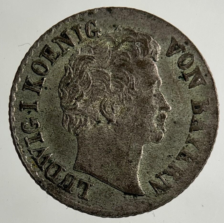 1835 Germany German States 1 Kreuzer Land Munz Silver Coin | Very High Grade