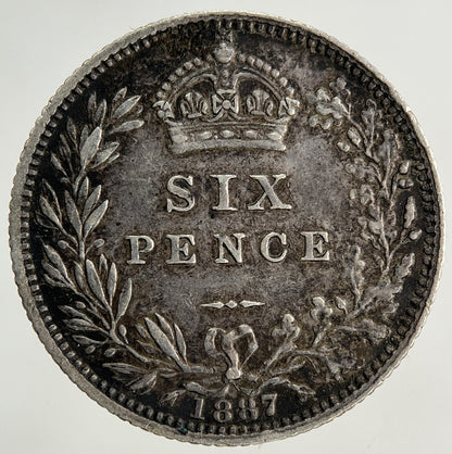 1887 Victoria Sixpence Silver Coin | Very High Grade