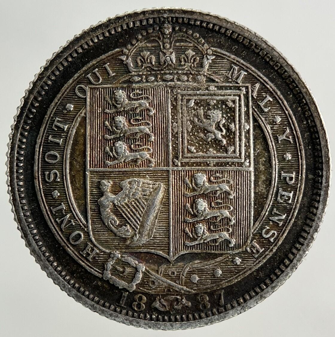 1887 Victoria Sixpence Silver Coin | Very Fine Grade