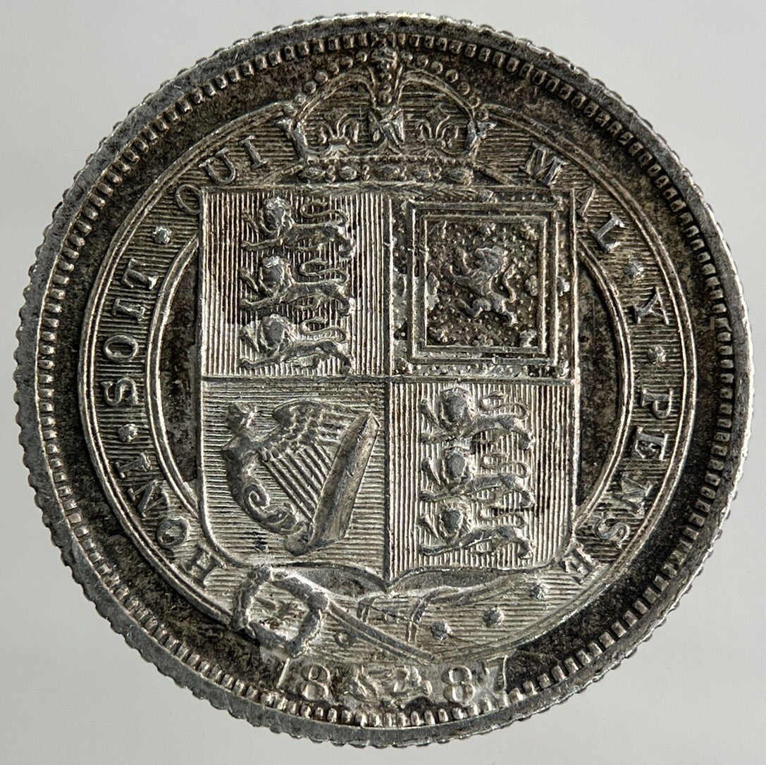 1887 Victoria Sixpence Silver Coin | Very Fine Grade