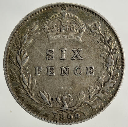 1899 Victoria Sixpence Silver Coin | Very High Grade