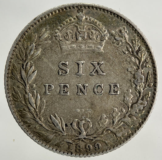 1899 Victoria Sixpence Silver Coin | Very High Grade